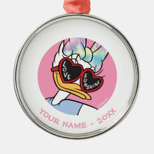 Daisy "Love Sunshine" Retro Sunglasses Graphic Metal Ornament