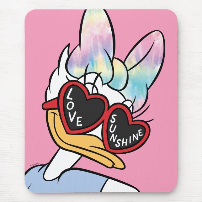 Daisy "Love Sunshine" Retro Sunglasses Graphic Mouse Pad (Front)