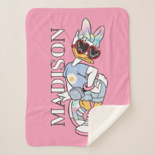 Daisy "Love Sunshine" Retro Sunglasses Graphic Sherpa Blanket