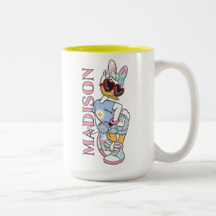 Daisy "Love Sunshine" Retro Sunglasses Graphic Two-Tone Coffee Mug