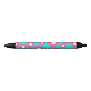 Daisy Magenta Teal Black Ink Pen