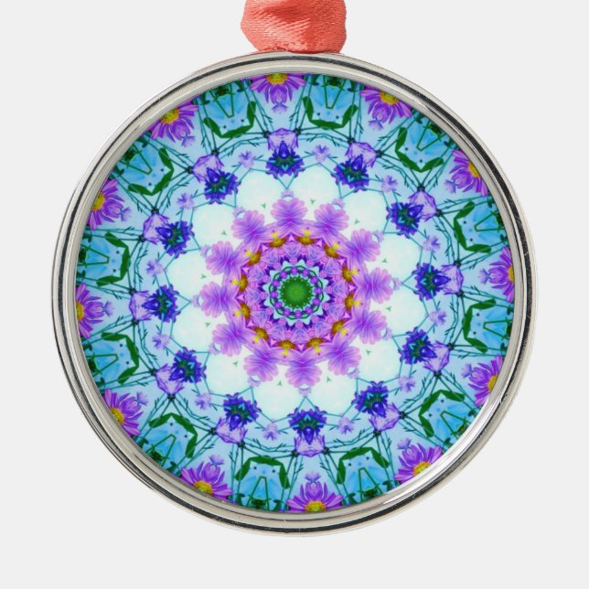 Daisy Mandala Metal Ornament (Front)