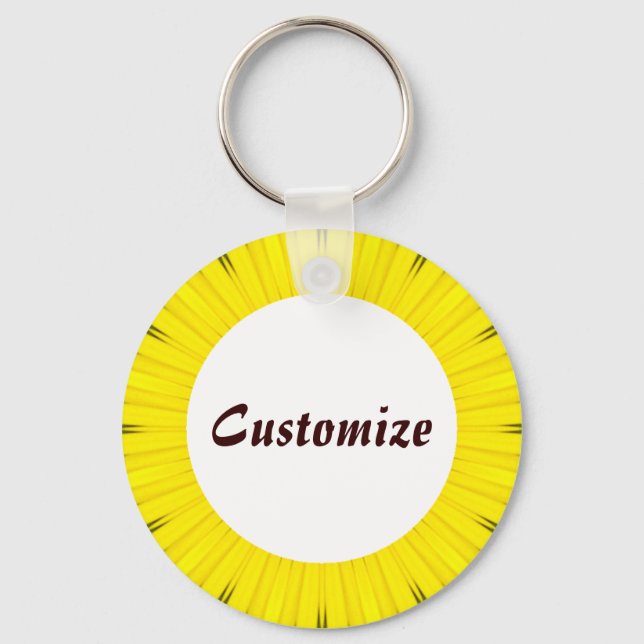 Daisy Mandala Template 01 Keychain (Front)