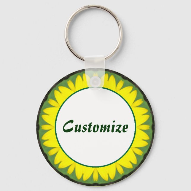 Daisy Mandala Template 03 Keychain (Front)