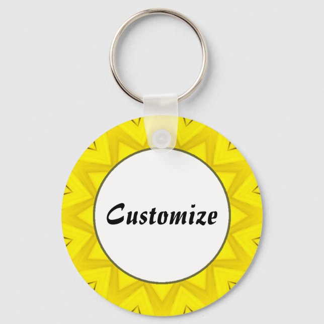 Daisy Mandala Template 05 Keychain (Front)