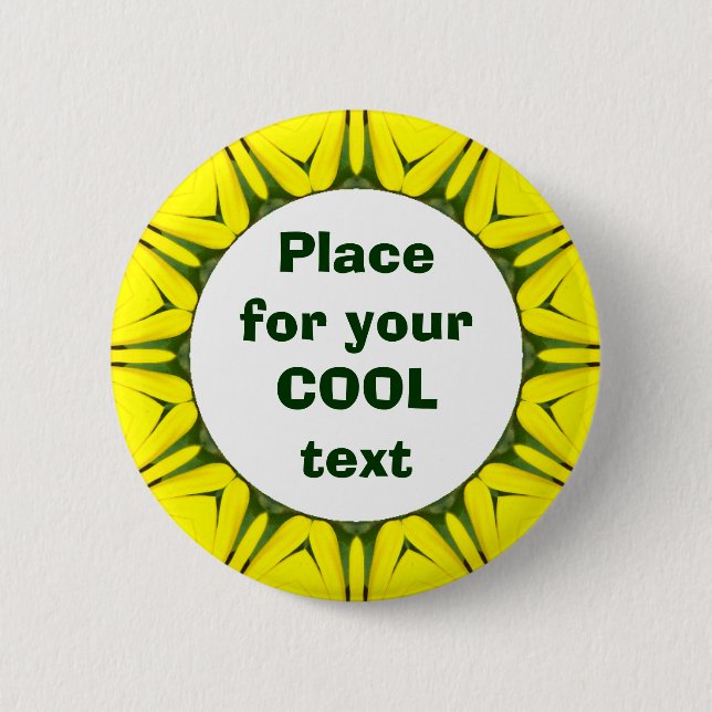 Daisy Mandala Template 06 2 Inch Round Button (Front)