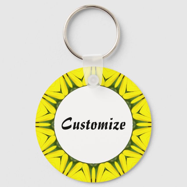 Daisy Mandala Template 06 Keychain (Front)