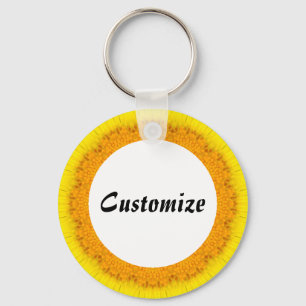 Daisy Mandala Template 07 Keychain