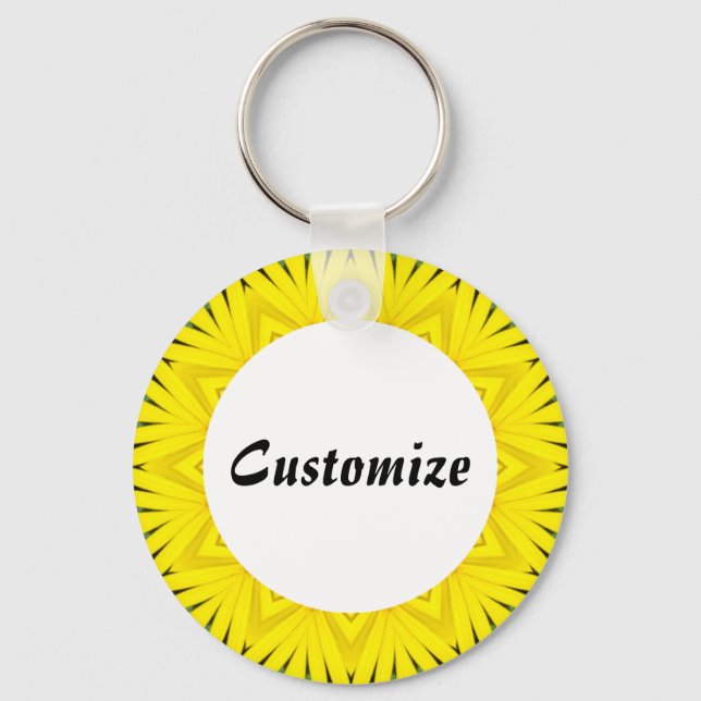 Daisy Mandala Template 10 Keychain (Front)