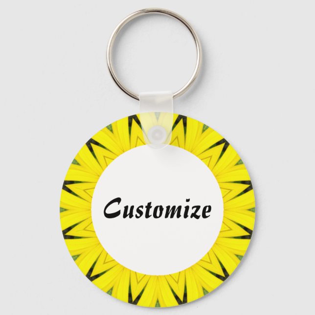 Daisy Mandala Template 11 Keychain (Front)