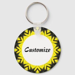 Daisy Mandala Template 12 Keychain