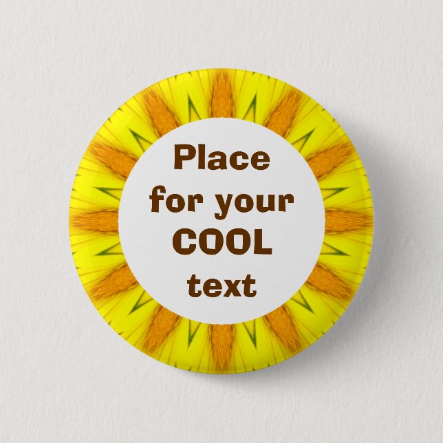 Daisy Mandala Template 14 2 Inch Round Button (Front)