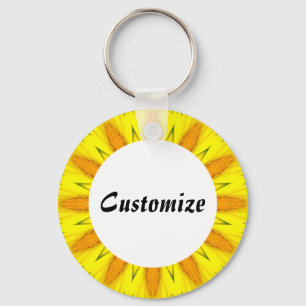 Daisy Mandala Template 14 Keychain