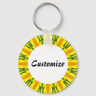 Daisy Mandala Template 15 Keychain