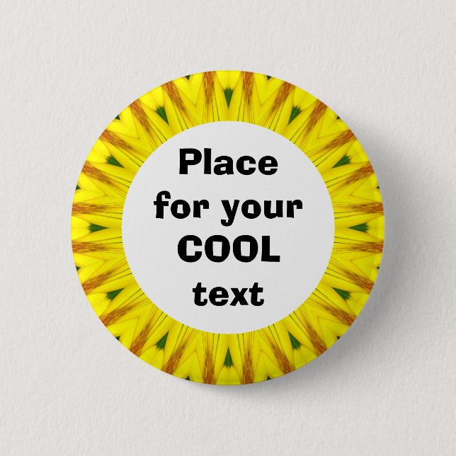 Daisy Mandala Template 16 2 Inch Round Button (Front)