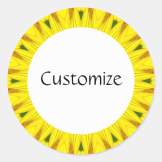 Daisy Mandala Template 16 Classic Round Sticker