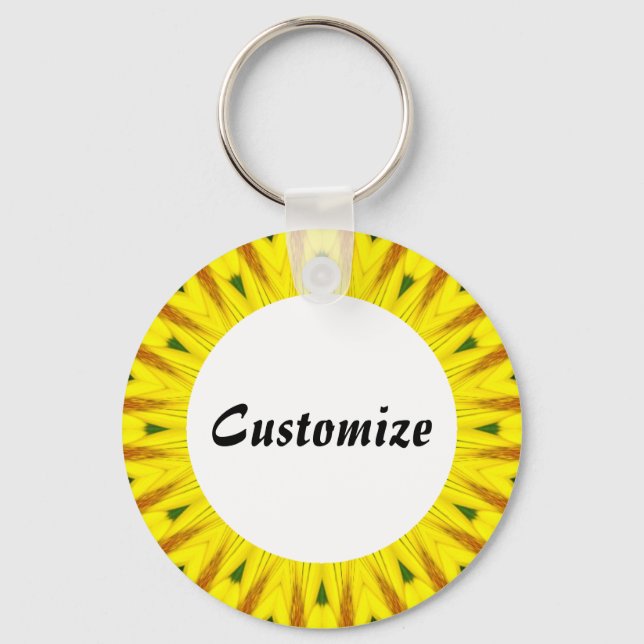 Daisy Mandala Template 16 Keychain (Front)