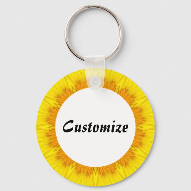 Daisy Mandala Template 17 Keychain (Front)