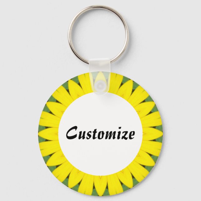 Daisy Mandala Template 18 Keychain (Front)