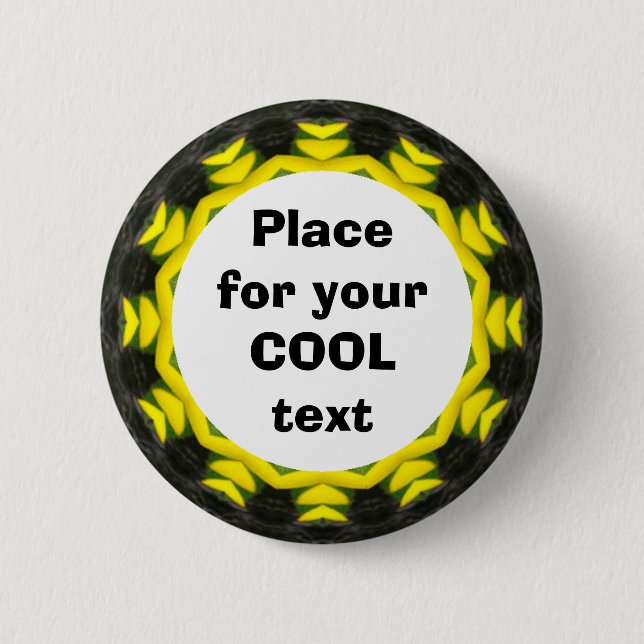 Daisy Mandala Template 19 2 Inch Round Button (Front)