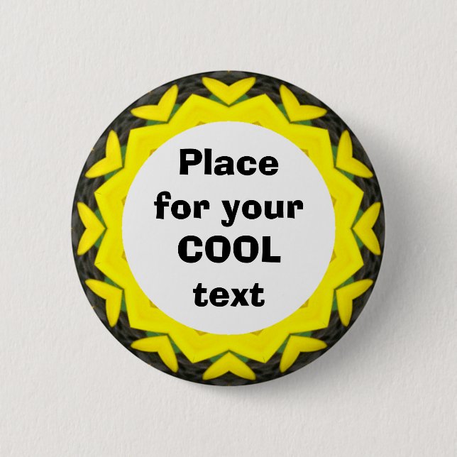 Daisy Mandala Template 20 2 Inch Round Button (Front)