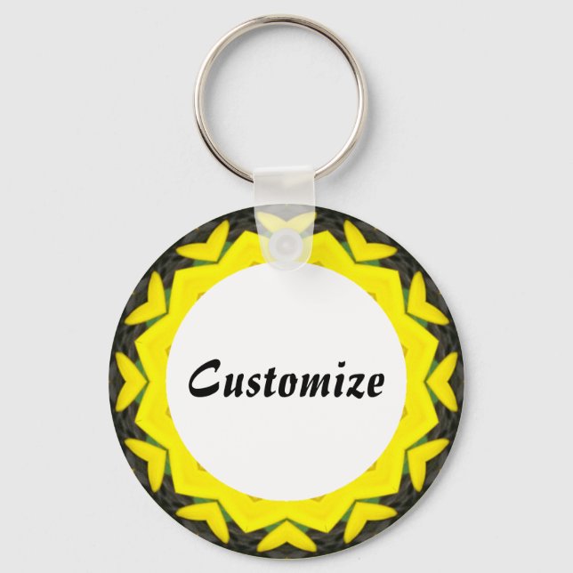 Daisy Mandala Template 20 Keychain (Front)