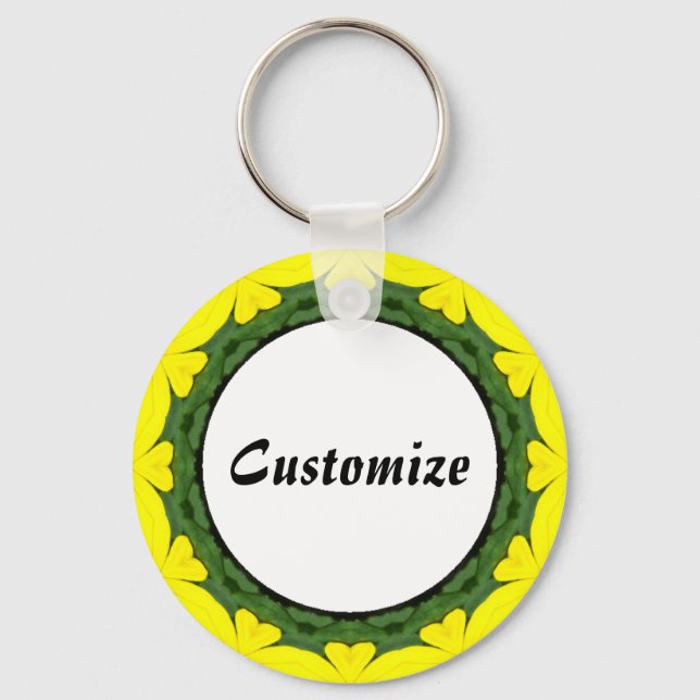 Daisy Mandala Template 22 Keychain (Front)