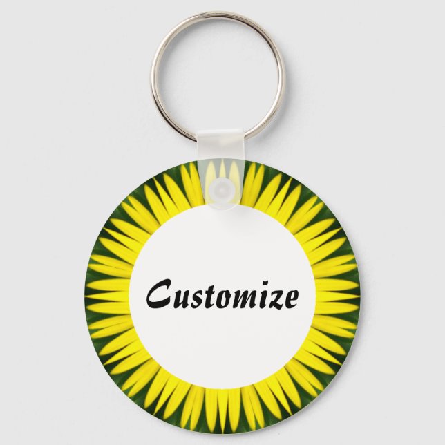 Daisy Mandala Template 25 Keychain (Front)