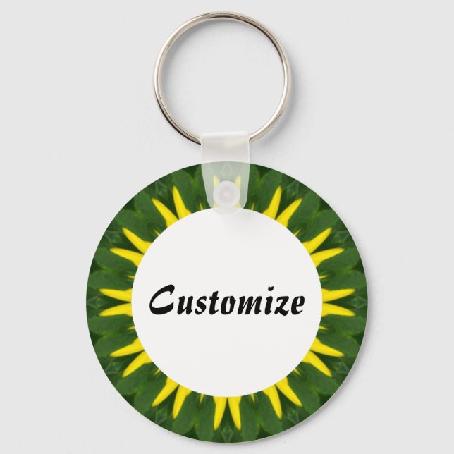 Daisy Mandala Template 26 Keychain (Front)