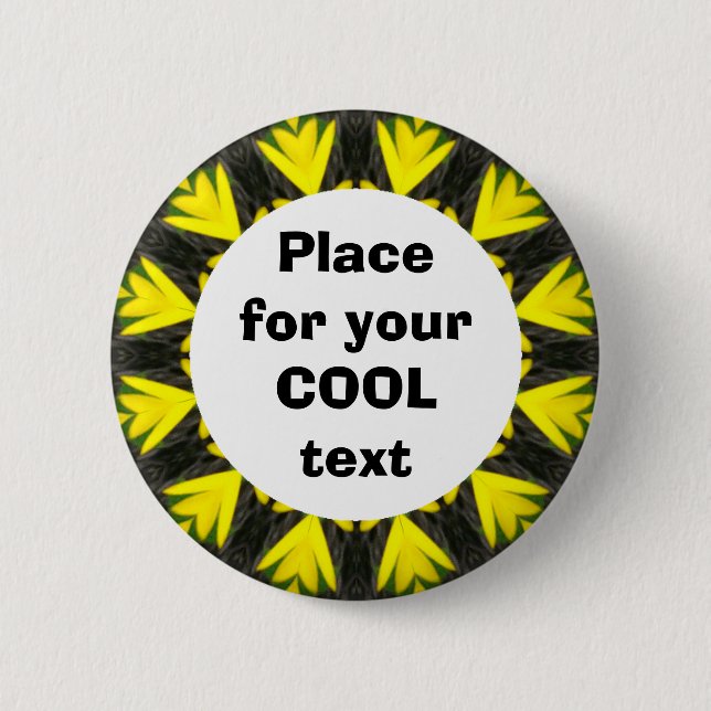 Daisy Mandala Template 27 2 Inch Round Button (Front)