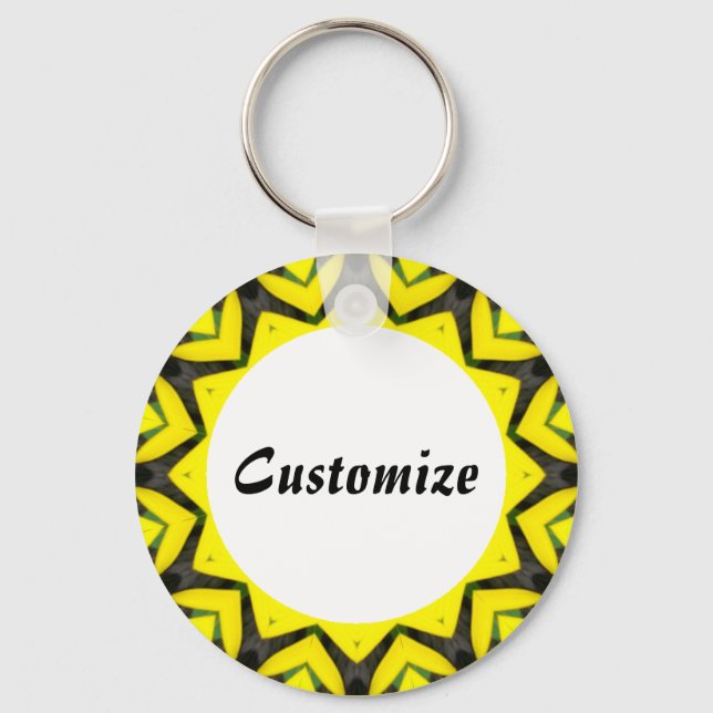 Daisy Mandala Template 28 Keychain (Front)