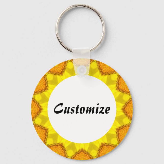 Daisy Mandala Template 30 Keychain (Front)