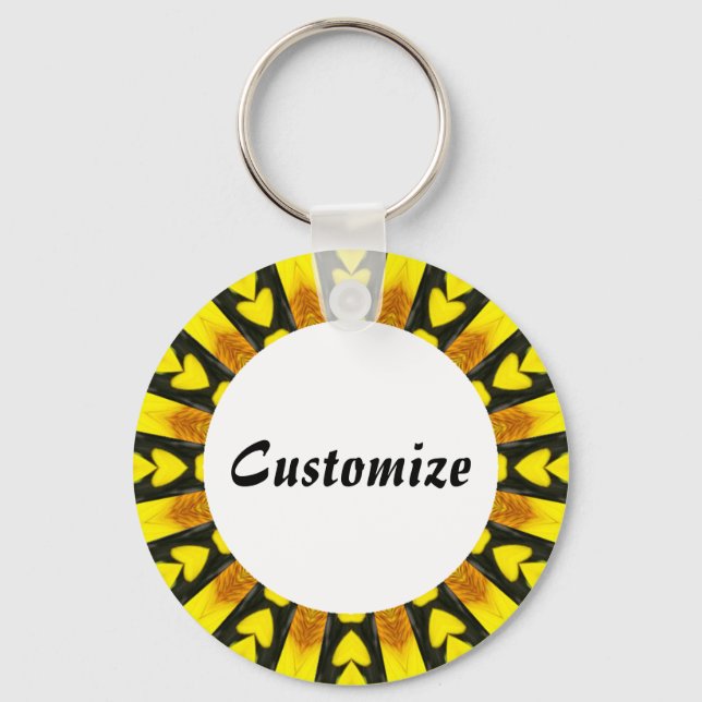 Daisy Mandala Template 32 Keychain (Front)