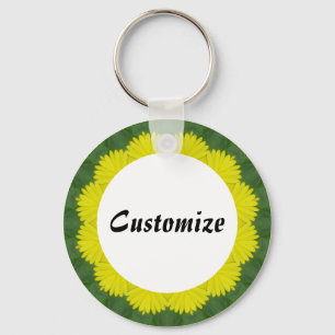 Daisy Mandala Template 35 Keychain