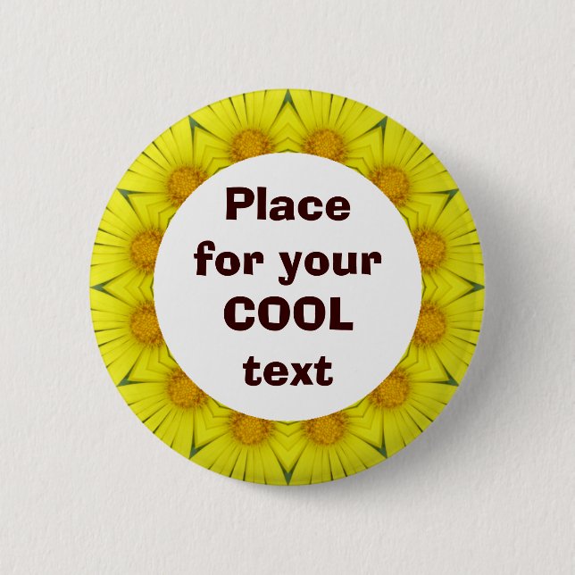 Daisy Mandala Template 36 2 Inch Round Button (Front)