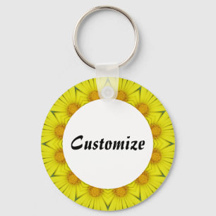 Daisy Mandala Template 36 Keychain