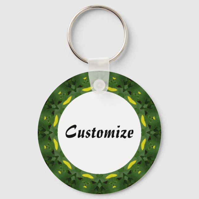 Daisy Mandala Template 37 Keychain (Front)