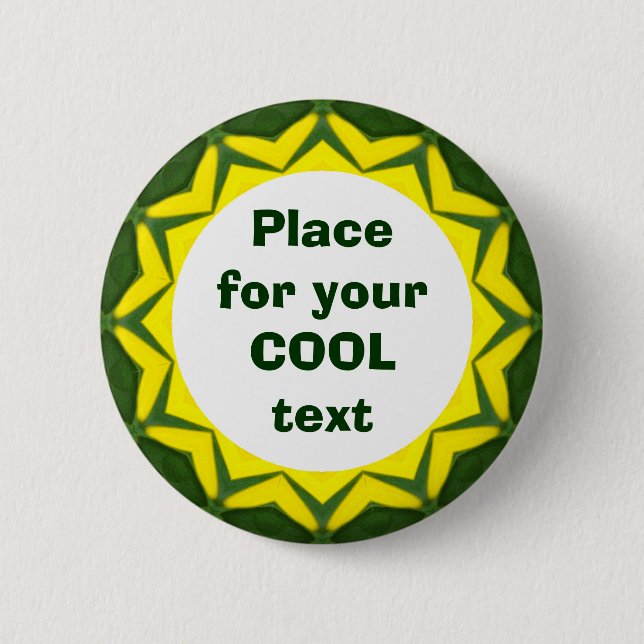 Daisy Mandala Template 39 2 Inch Round Button (Front)