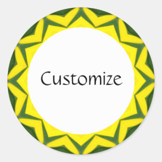 Daisy Mandala Template 39 Classic Round Sticker