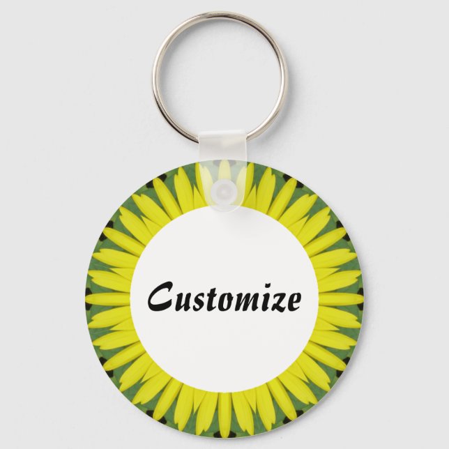 Daisy Mandala Template 40 Keychain (Front)