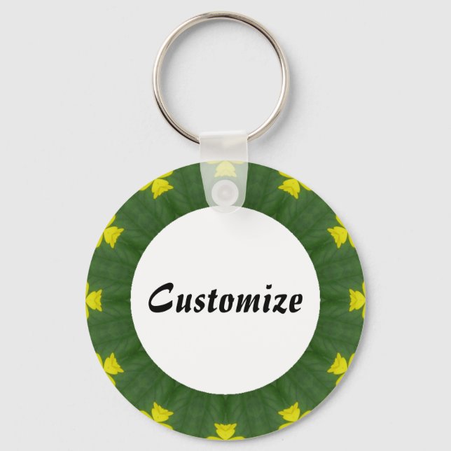 Daisy Mandala Template 41 Keychain (Front)
