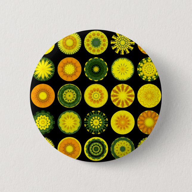 Daisy Mandalas 2 Inch Round Button (Front)