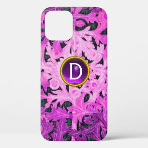 DAISY,MARGUERITE,MARGHERITA MONOGRAM Purple Floral iPhone 12 Case