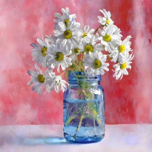 Daisy Mason Jar Romantic Floral