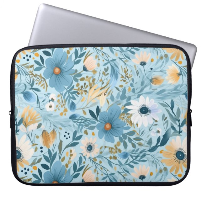Daisy Meadow Design Laptop Sleeve (Front)