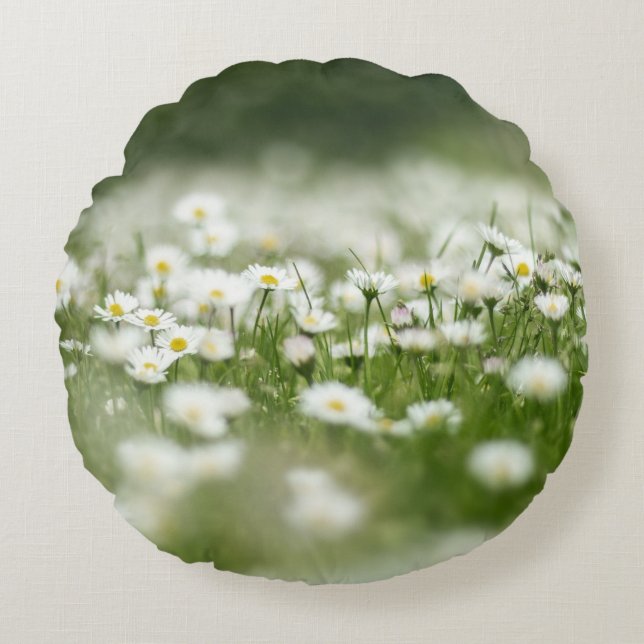 Daisy Meadow Round Pillow (Front)