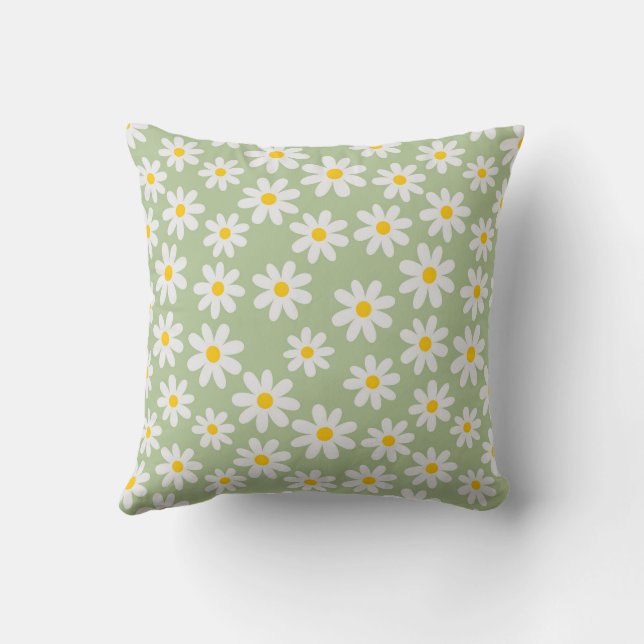 Daisy Meadow Throw Pillow (Back)