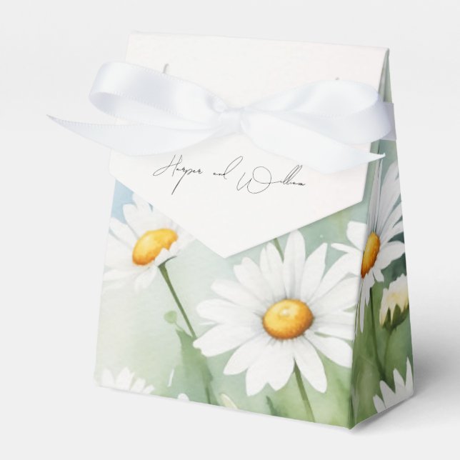 Daisy meadow wedding favor box (Front Side)