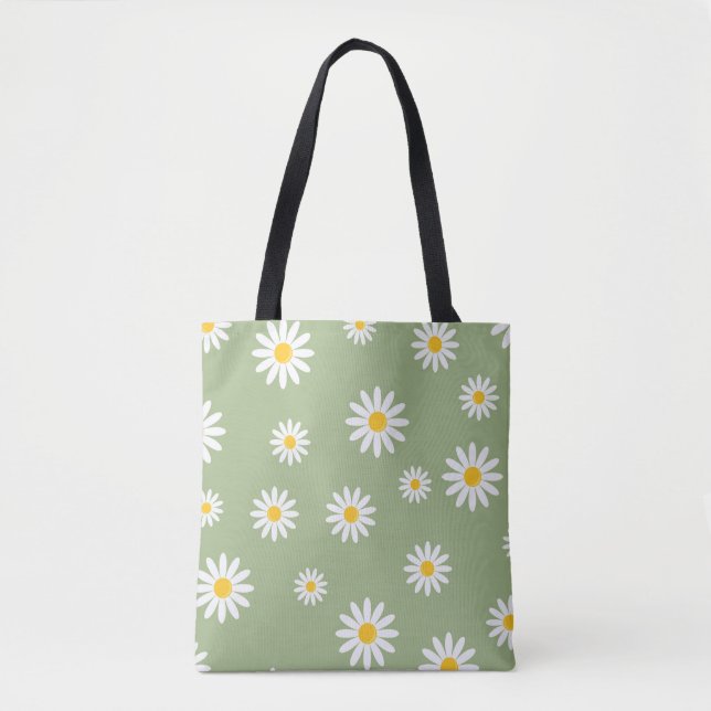 Daisy Meadows Sage Green Tote Bag (Front)