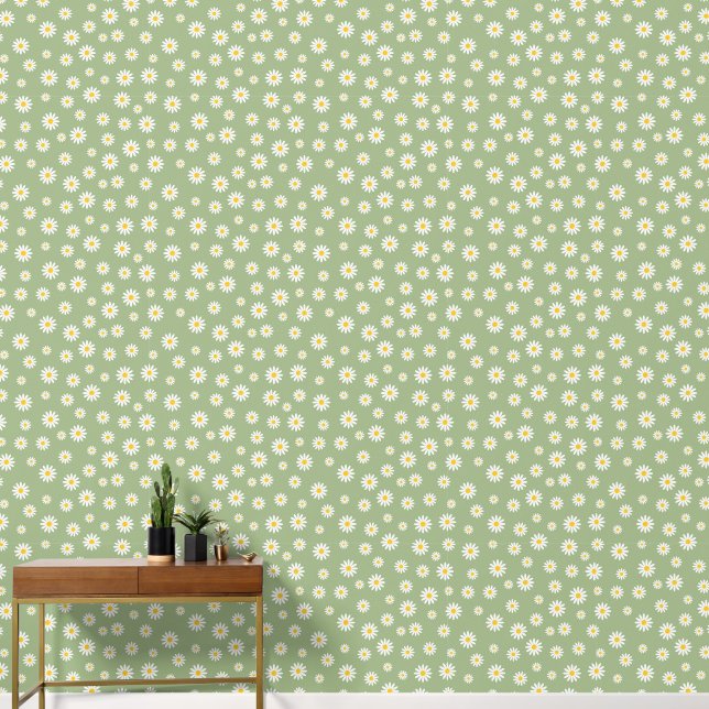 Daisy Meadows Sage Green Wallpaper (Hallway)